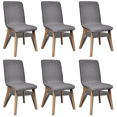 vidaXL Chaise gondole pour intérieur en chêne tissu set de pièces gris foncé