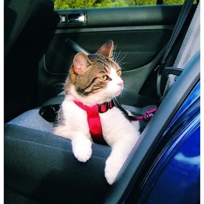 Trixie Harnais pour Voiture pour Chat Rouge 20-50 cm/15 mm