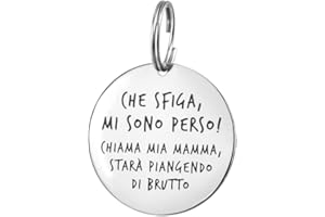 ZUKY Medaglietta per Cane Che sfiga Mi Sono Perso! in Acciaio (Mamma)