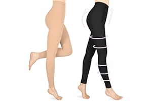 Wegitcs Medical Compression Tights for Women, Long, 20-30 mmHg, Toe-Free Graduated Compression Stockings, Class II Support Stockings for Pregnancy, Varicose Veins, Edema