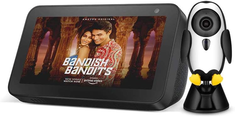 Qubo 1080p Baby Cam (by Hero Group) Full HD WiFi Smart Baby Monitor(Black) with Baby Cry Alert, Alexa Enabled, Time Lapse Video & Lullabies + Echo Show 5 - Smart Display with Alexa-5.5" Screen(Black)