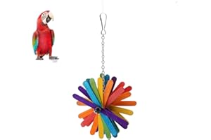 CYRANK Bâtons D'oiseau De Morsure De Perroquet, Bâtons De Glace en Bois Multicolores Oiseaux Jouets De Morsure De Dents Bâtons De Glace Pet Cage Cone Parrot Fournitures pour Perroquet