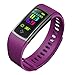 Produktbild hinmay Fitness Tracker Farbe Screen Herzfrequenz Monitor Schwimmen Wasserdicht Activity Tracker-Sleep Monitor Schrittzähler Color Smart Armband Armband für iOS Android, violett