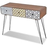 Altura de las patas: 50 cm vidaXL - Gabinete Auxiliar/Mesa Consola con Tres cajones marrón