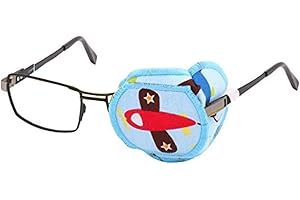 ERICOTRY Augenklappe aus reiner Baumwolle, wiederverwendbar, mit Cartoon-Motiv, Amblyopie-Augenklappe für Brillen, zur Behandlung von „trägem Auge“ und Strabismus