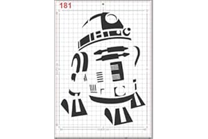 GiwuArt - SW R2D2 Robot Stencil Mylar A4 Sheet 190 Micron Strong Reusable Craft Art Wall Deco