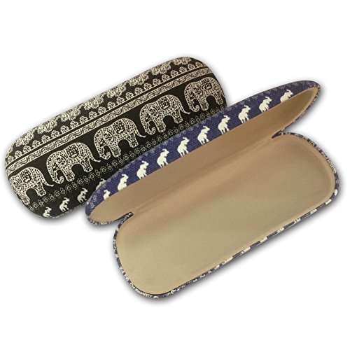 EQLEF® Schwarzen Hart Brillenetui Brillenbox Mit Netter Elefant Printing für Brillen Organisieren - 2