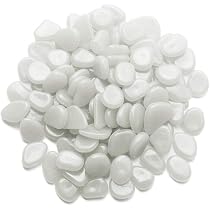 100Pcs Pierres Lumineuses - Galets Brillants Dans Le Noir - Blanc - Jardin, Aquarium, Décoration - Mdurian