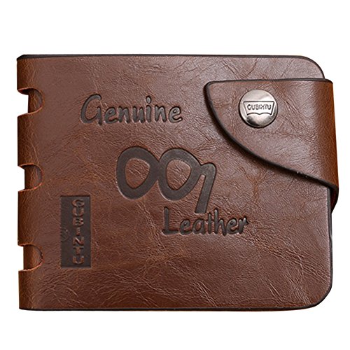 Preisvergleich Produktbild domybest Herren Echtes Leder Bifold Geldbörse Karte Slim Münzfach Braun