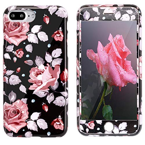 iPhone 7 Plus Hülle Case + Panzerglas, iPhone 8 Plus Hülle Blumen, ZXK CO Blumen Hülle Flexible TPU Silikon Handyhülle Schutzhülle Soft Case+9H Härte Tempered Glass iPhone 7 Plus Hülle Case + Panzerglas, iPhone 8 Plus Hülle Blumen, ZXK CO Blumen Hülle Flexible TPU Silikon Handyhülle Schutzhülle Soft Case+9H Härte Tempered Glass