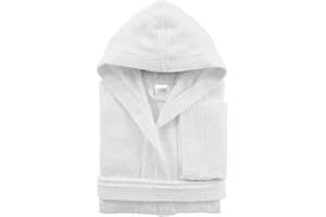 Morbidissimi Accappatoio Junior in Spugna Con Cappuccio, Cinturino e 2 Tasche, Accappatoi Ragazzi, Bambino e Bambina in Spugna Morbida 400 gr/mq 100% Puro Cotone V821