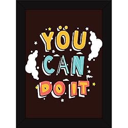 Poster - Fatmug Motivational Inspirational Positive Attitude - You Can Do It - FRAMED