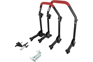 ‎SEFIS MOTO SEFIS M20U Motorradständer Set Vorder Hinterrad Motorradheber Serviceständer Front und Heck Motorrad montageständer hinten Motorrad ständer Motorrad aufbocken (Adapter: V-Aufnahme/Racing (Haken))