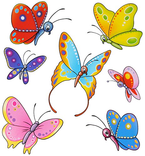 Fensterbilder – Schmetterlinge & Blumen – statisch haftend – Sticker Fenstersticker / z.B. für Fenster und Spiegel – Aufkleber selbstklebend wiederverwendbar – Fensterfolie Fensterdeko - 3