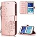 Produktbild FNBK Samsung Galaxy S6 Edge Hülle Leder Rosegold Löwenzahn Blumen Handyhülle Holster Leder Flip Wallet Cover Tasche Stand Case Card Slot Magnetverschluß Kratzfestes Schutzhülle