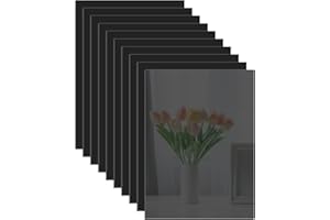 YIWONFU Metacrilato Plexiglás 10 Piezas, Metraquilato Negro 1mm, Vidrio Plastico Acrílico para Marcos de Fotos, Exposiciones de Proyectos, Pinturas y Más, 15 X 10cm