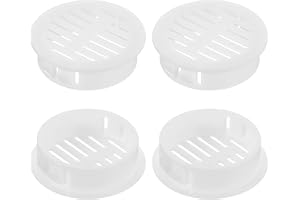 QUARKZMAN Runda Soffit-ventilationer 25mm, 8 st Vit plast 35mm Soffit-ventilationsskydd - Rundt ventilationsgaller - Luft strömmar lätt för badrum, hem, kontor, kök, skåp