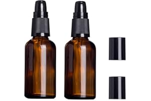 ASTRQLE 2 flaconi da 100 ml in vetro ambrato da 96,4 g, erogatori a pompa da viaggio, per cosmetici, crema, sapone, cosmetici, cosmetici, cosmetici, cosmetici, cosmetici, cosmetici, cosmetici, cosmetici,