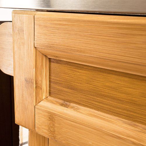 SoBuy® Luxus-Küchenwagen aus hochwertigem Bambus mit Edelstahltop