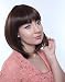 Prettyland C1671 - mid -length wig natural hair silky short hair bob cut mit straight Bangs - brown highlights