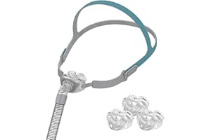 Gbbazu CPAP Maske Nasenkissen Rahmen, Wiederverwendung Ersatz CPAP Schlauchhalter Gurt Rohrrahmen mit 3 Size CPAP Nasenkissen, weiche Gummidichtung verbessern für Schlaf