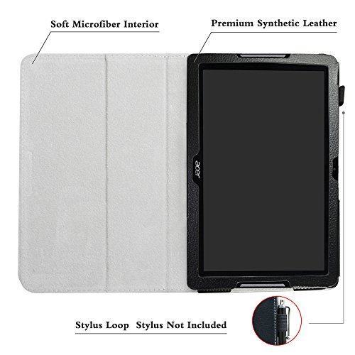 Acer B3-A30 hülle,Mama Mouth Folding Ständer Hülle Case mit Standfunktion für 10.1″ Acer Iconia One 10 B3-A30 Android Tablet,Schwarz - 4