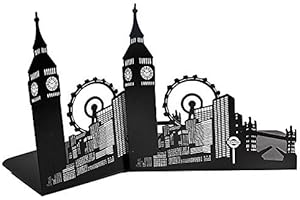 WINTERWORM Paire de serre-livres décoratifs - Style européen - En métal - Pour bibliothèque, école, bureau, maison London Big Ben