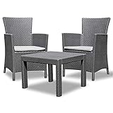  Allibert Balkon Sitzgruppe Utah Graphit Balkonmöbel Rattanmöbel Gartenmöbel neu