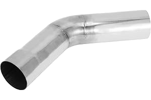 Motoforti 2.5" OD 45 Degree Mandrel Exhaust Tube Car Exhaust Pipe Mandrel Bend DIY Custom Tubing Pipe 5.91" Leg Length T304 Stainless Steel Silver Tone