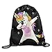 Produktbild Yesliy Einhorn S Sanftes witzig DAB Dance Geschenk Unisex Kordelzug Rucksack Reise Sporttasche Kordelzug Beam Port Rucksack.