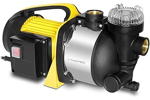 TROTEC Pompe de jardin TGP 1005 ESF - pompe avec débit 3500 l/h, 1000 W - pression de refoulement 4,2 bar, hauteur de refoulement 42 m, hauteur d'aspiration 7 m, pompe à eau pour fûts de pluie,