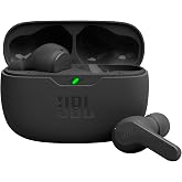 JBL Wave Beam Wireless In-Ear Headphones, IP54 and IPX2, Hands-Free and 32 Hours Battery Life, Black