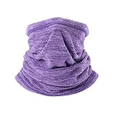 AYPOW Fleece Neck Warmer, Winter Warm Versatile Neck Warmer Extra Long Thick Neck Tube Windproof Balaclava Hood（Purple Color） - Elastic Universal Size