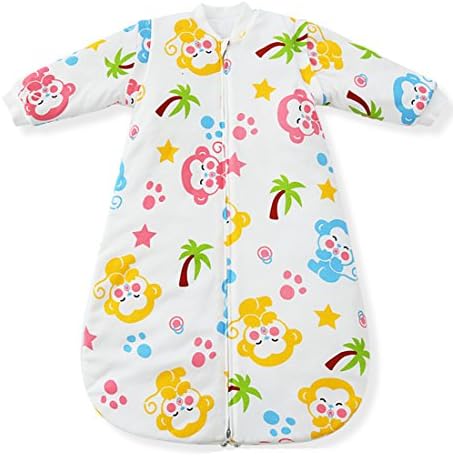 Fairy Baby Winter Baby Sleeping Bag With Removable Long Sleeve Cotton Padded, approx. 2.5 Tog,Monkey,X-Large