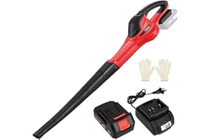 TEENO 300W Strumenti Soffiatore di Fogli Senza Fili 20V con Batteria 3,0Ah e Caricabatterie Incluse | Velocità Aria Regolabile Fino a 288 km/h | 13000 RPM | Design Rosso | Strumento Giardino Elettrico