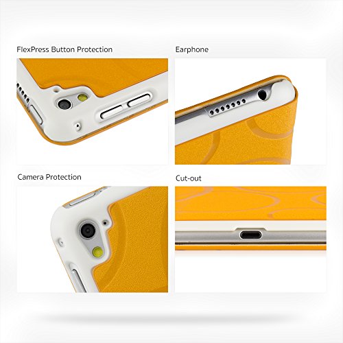 iPad Air 2 Hülle, Deenor Colour Series Premium PU Leder Ultra Slim Light Weight Auto aufwachen / Schlaf Funktion Schutzhülle Hülle für Apple iPad Air 2 iPad 6. (Orange circles) - 7