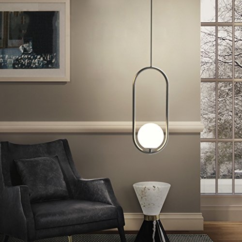 Preisvergleich Produktbild AMOS Kronleuchter Persönlichkeit kreative Café Lichter Restaurant Bar einfache Reifen Glas Kronleuchter (Farbe : Silber-20 * 50cm)