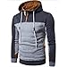 Produktbild Pullover Herren Mode Patchwork Sweatshirt Lange Ärmel Mantel Outwear (XXL, Tief Grau)
