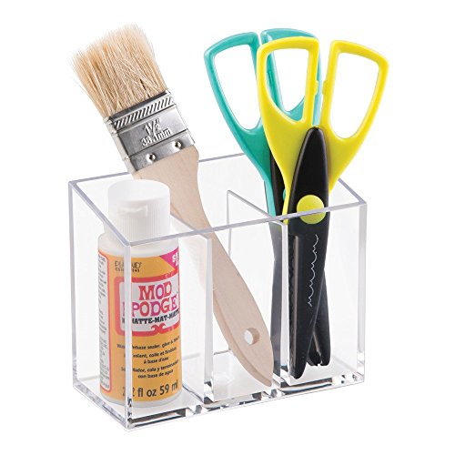 Interdesign 38740EU Clarity Makeup Kosmetik Organizer zur Aufbewahrung von Lippenstift, Lipgloss, Pinzette, Eyeliner Unterteilt, durchsichtig - 4