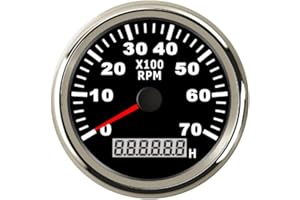 ELING Universal 0-7000 RPM Drehzahlmesser Drehzahlzähler Drehzahl mit Hintergrundbeleuchtung 12V 24V für LKW Van