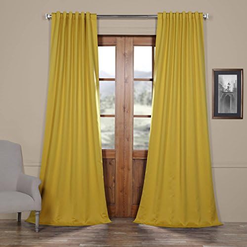 Half Price Drapes Blackout Curtain, Solarium Yellow, 50 x 84