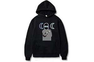 OUHZNUX Sudaderas con Capucha con Máscara Impresa BoyWithUke, Sudaderas con Capucha para Hombres Y Mujeres, Sudaderas con Música Y Luna, Sudaderas Polluver Vintage Harajuku, XS-3XL