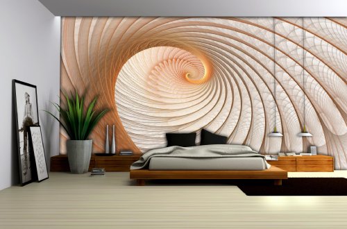 Fototapete 3D Effekt abstrakt GIANT Swirl Wand Wandbild (308ve), 312cm x 219cm (WxH) - 2