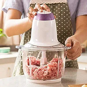 NYTRYD : MEAT GRINDER MACHINE | BOWL | 2.0 Ltr. CAPASITY | 350 Watt | KITCHEN FOOD CHOPPER | MEAT | VEGETABLES | ONION | FRUIT & NUTS BLENDER | STAINLESS STEEL & ABS | COLOR : MULTI