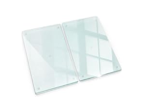 GENERIC Wallfluent Planche à Découper 2x30x52 cm Verre Trempé Transparente Résistant à la chaleur Pour la cuisine