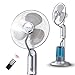 Produktbild Niedrigere Temperatur Sprühen Elektrischer Ventilator Stand-Stehen Haushalt 3,2 L Wassertank Kühlung Abwehrmittel Atomisierender Ventilator Wassernebel Fan (Farbe : Silber, größe : Drei Blatt)