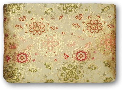 [HOTOKUDO] Japanese-inspired zipper pouch(bag). (Brocade fablic, Gold, H: 9.65" W: 6.89", (import from japan))