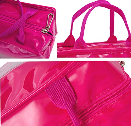 iSuperb Wasserdicht Kühltasche Mtagessen Tsche Isoliert Lunch Taschen Lunch Bag Cooler Bag für Arbeit und Schule 22x13x18.5cm (Rose) - 4