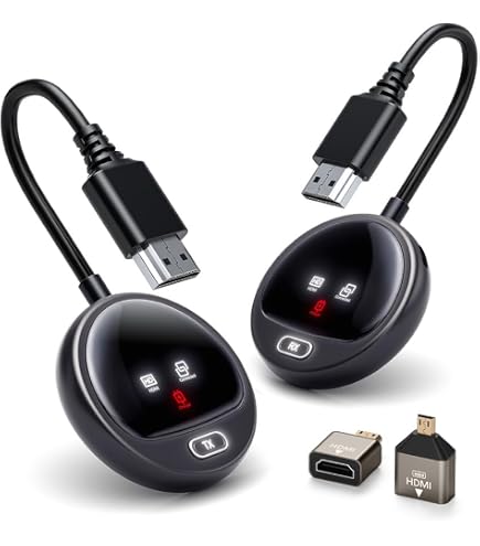 TIMBOOTECH Draadloze HDMI Zender & Ontvanger – 5G/2.4G Dual Band – 1080p @60Hz – Plug & Play – Tot 30 Meter – Incl. Mini/Micro HDMI
