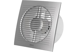 EUROPLAST Ø 125mm Extractor de Baño - Extractor de Aire Silencioso Plata - Ventilador de Pared para Cocina, Garaje, WC
